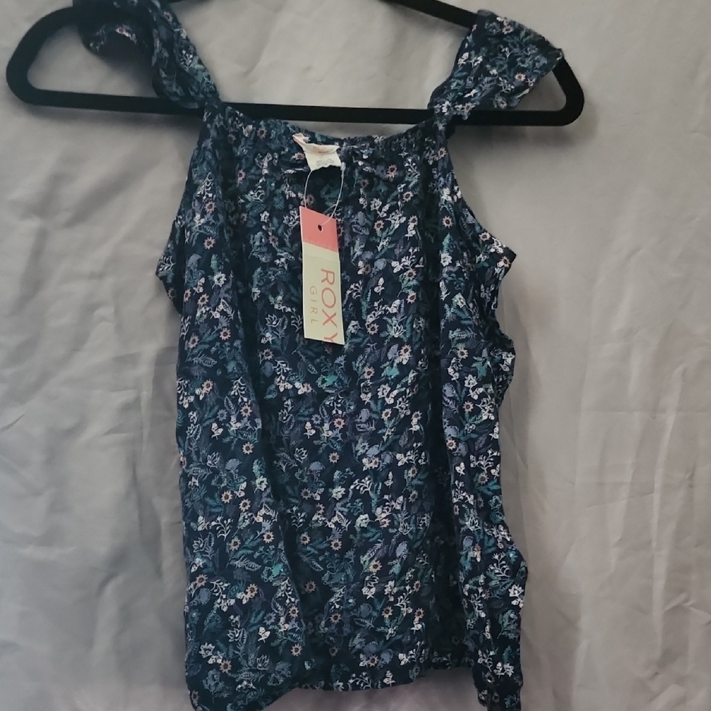 Navy Floral Girls Top